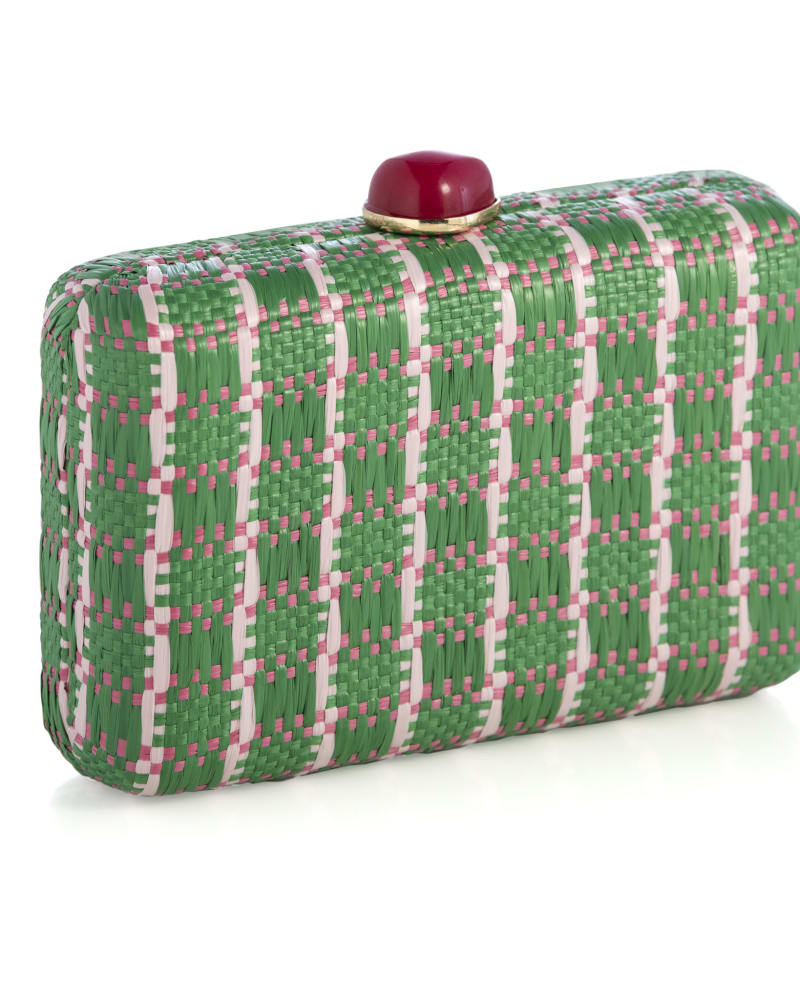 Front of a size one-size-fits-all Aida Minaudiere in Green by Shiraleah. | dia_product_style_image_id:268189